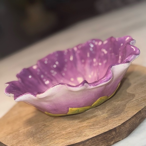 Vanson Ceramic Purple Flower Bowl - Picture 2 of 7